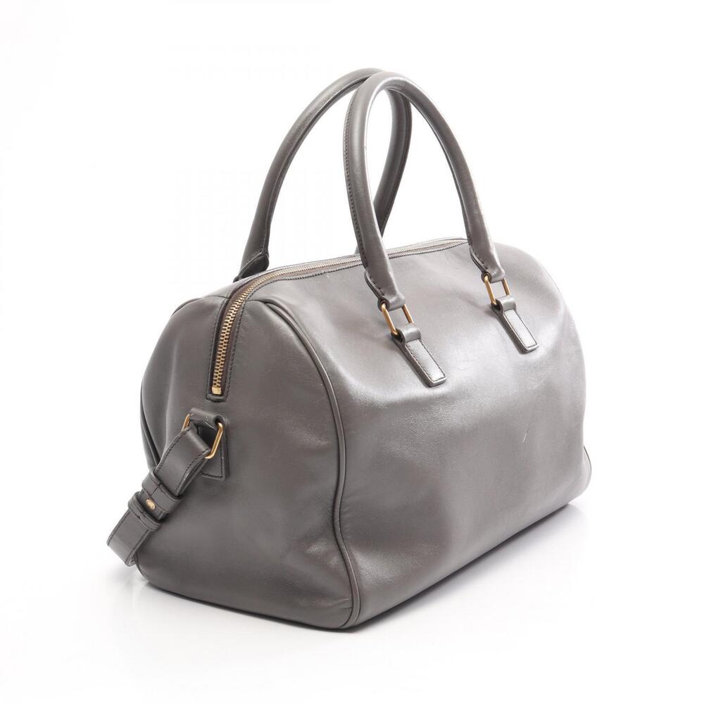 Saint Laurent Duffle Leather Handbag Paris Gray
